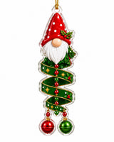Christmas Acrylic Ornament Set, 6 Characters, 9 cm 2