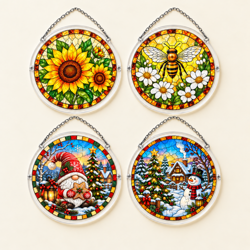 Acrylic Puzzle Suncatchers - Set of 4